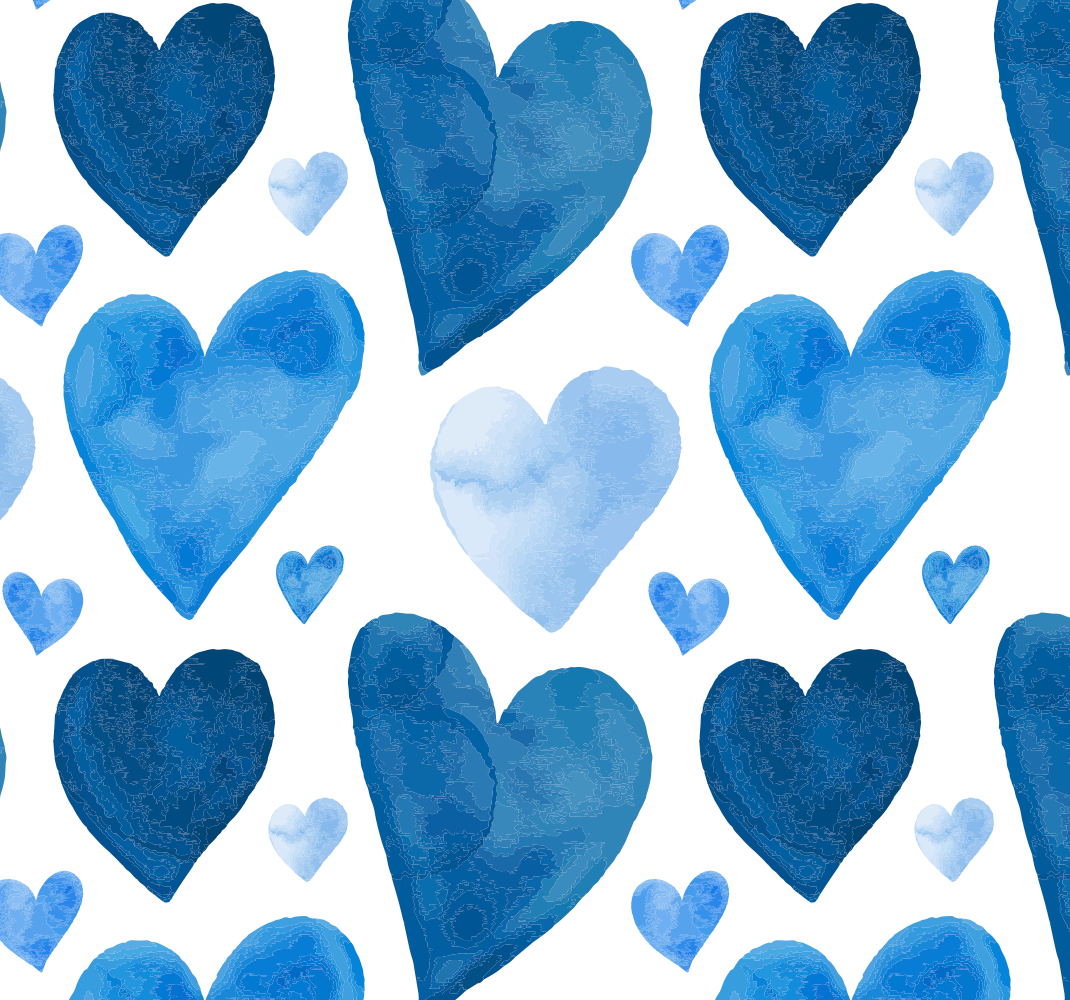 Blue sweet hearts kitchen vinyl rug - TenStickers