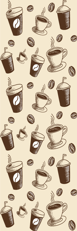 Kitchen vinyl rug with a great coffee mug pattern - TenStickers