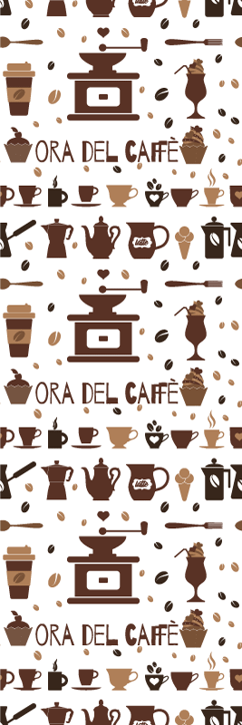 Kitchen vinyl rug coffee time - TenStickers