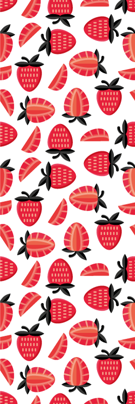 Kitchen vinyl rug with realistic red strawberry design - TenStickers