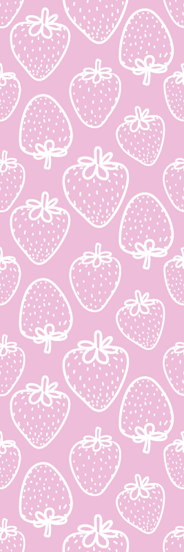 Kitchen vinyl rug seamless pink strawberry design - TenStickers