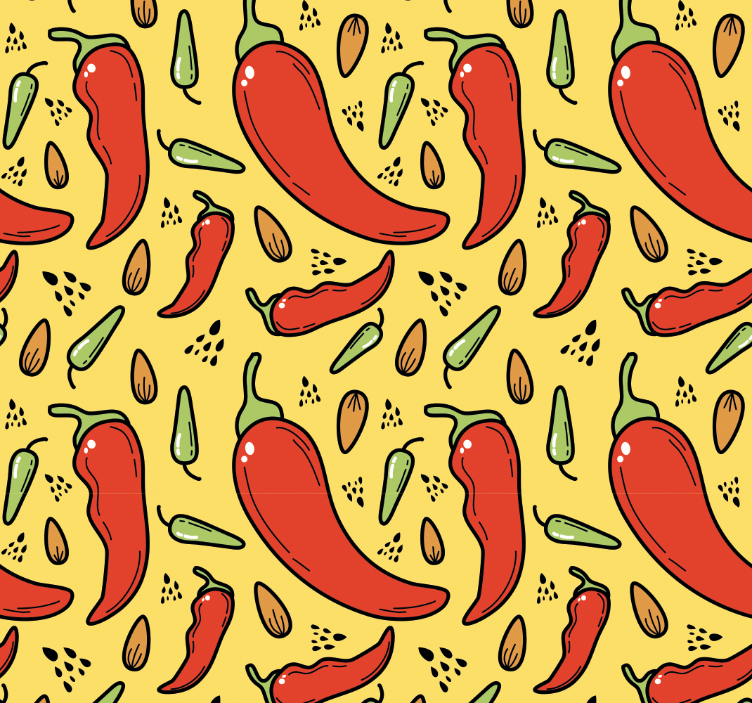 Kitchen vinyl rug with red and green hot chili - TenStickers