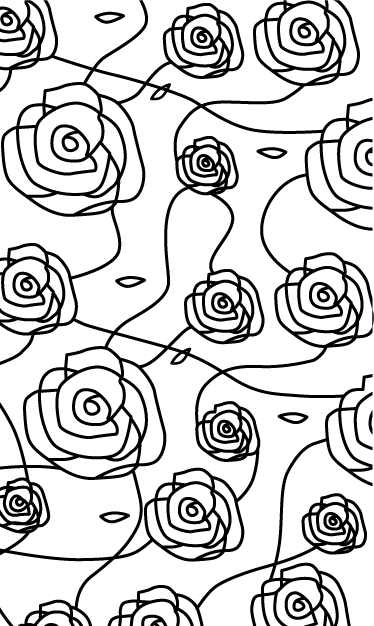 Bathroom vinyl rug with minimalistic roses - TenStickers