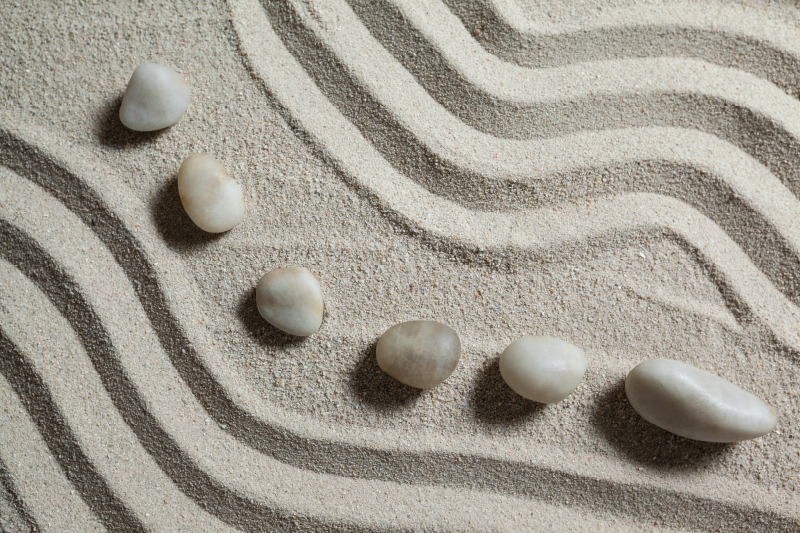 Bathroom vinyl rug zen path sand vinyl mat - TenStickers