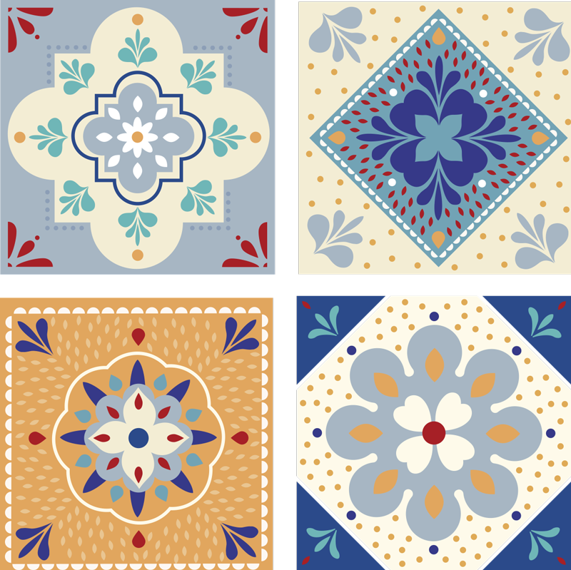 Colorful palette bathroom vinyl rug - TenStickers