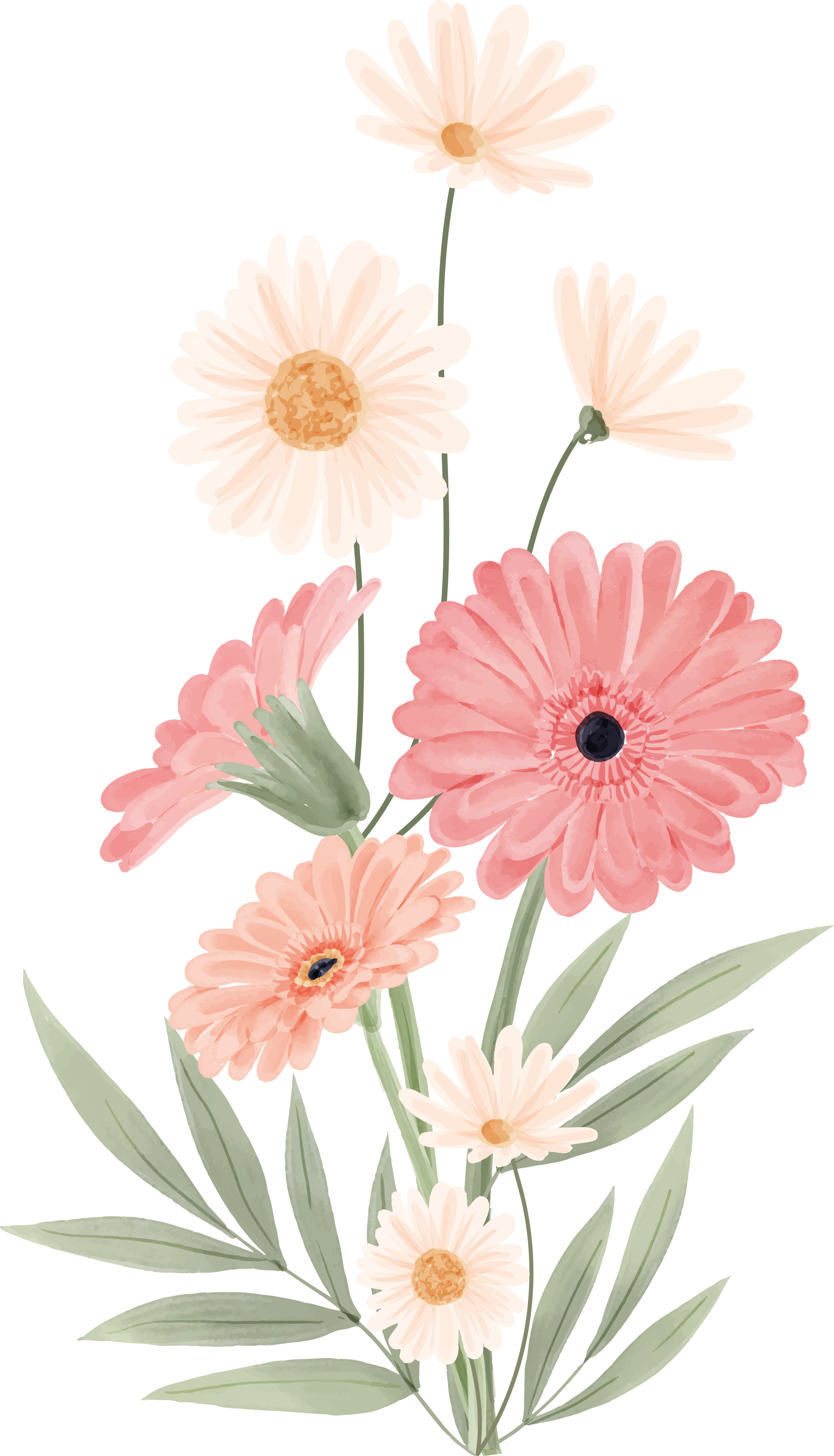 Pink daisies bathroom vinyl rug - TenStickers