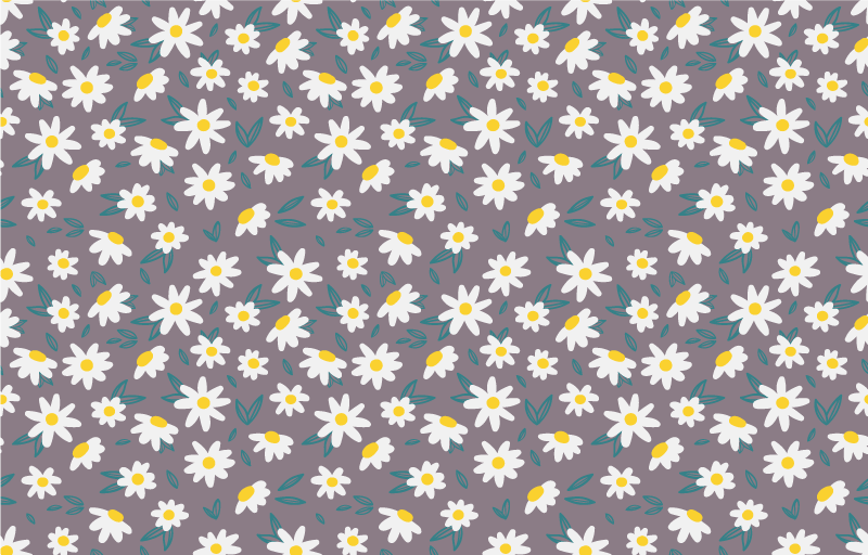 Flower vinyl rug with cute tiny daisy pattern - TenStickers
