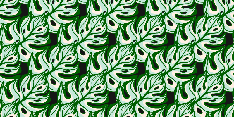 Flower vinyl rug in bold black and green florals - TenStickers