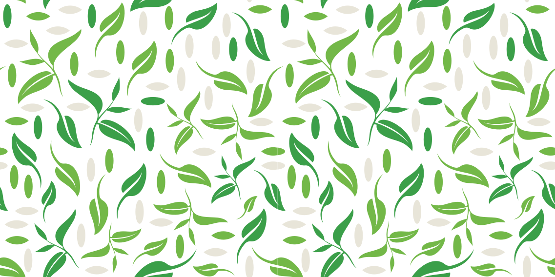 Flower vinyl rug small green leaf pattern - TenStickers