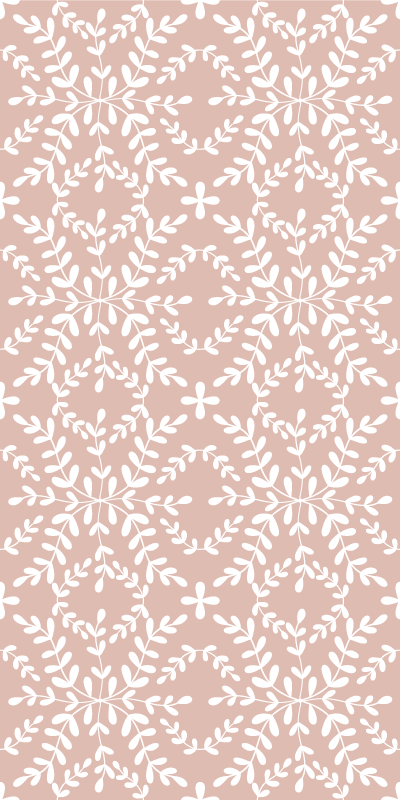 Flower vinyl rug with vintage leaf design - TenStickers