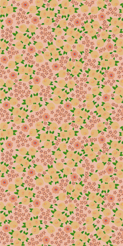 Flower vinyl rug with original floral design in peach - TenStickers