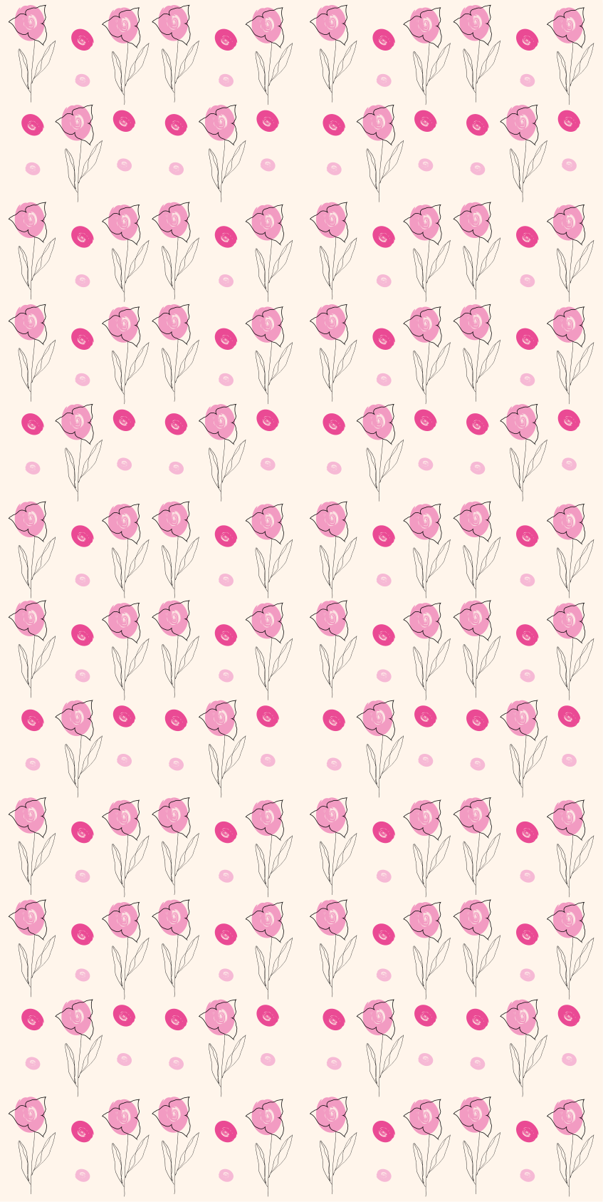 Bugambilia pattern flower vinyl rug - TenStickers