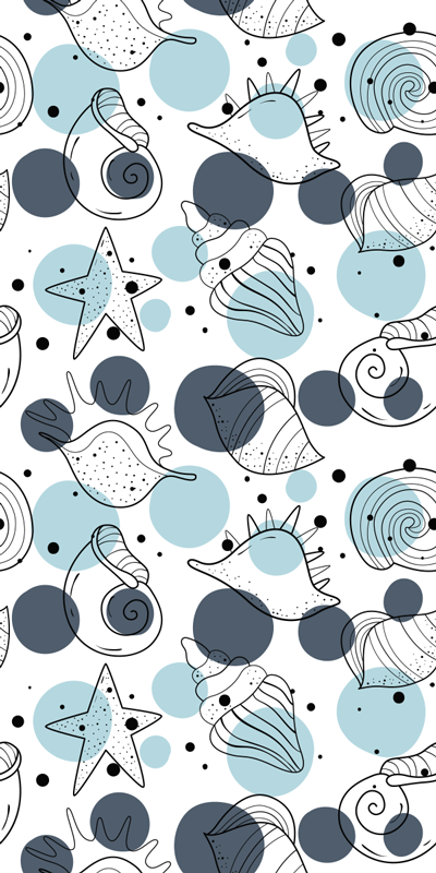 Flower vinyl rug with trendy shell designs - TenStickers