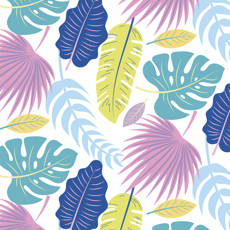 Flower vinyl rug with vibrant leaf designs - TenStickers