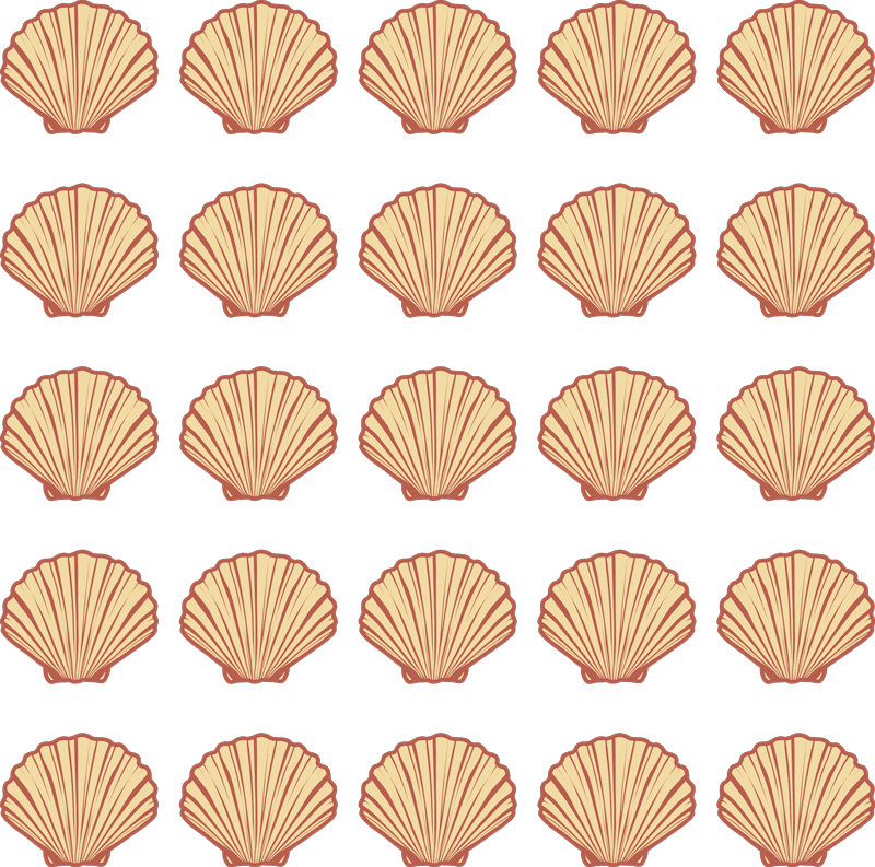 Flower vinyl rug with seashell design - TenStickers