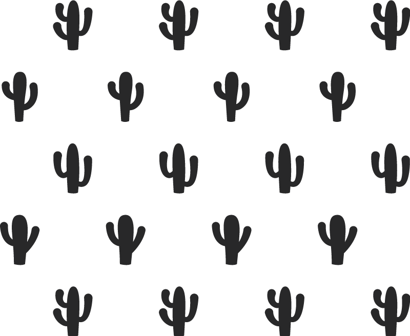 Flower vinyl rug cactus pattern design - TenStickers