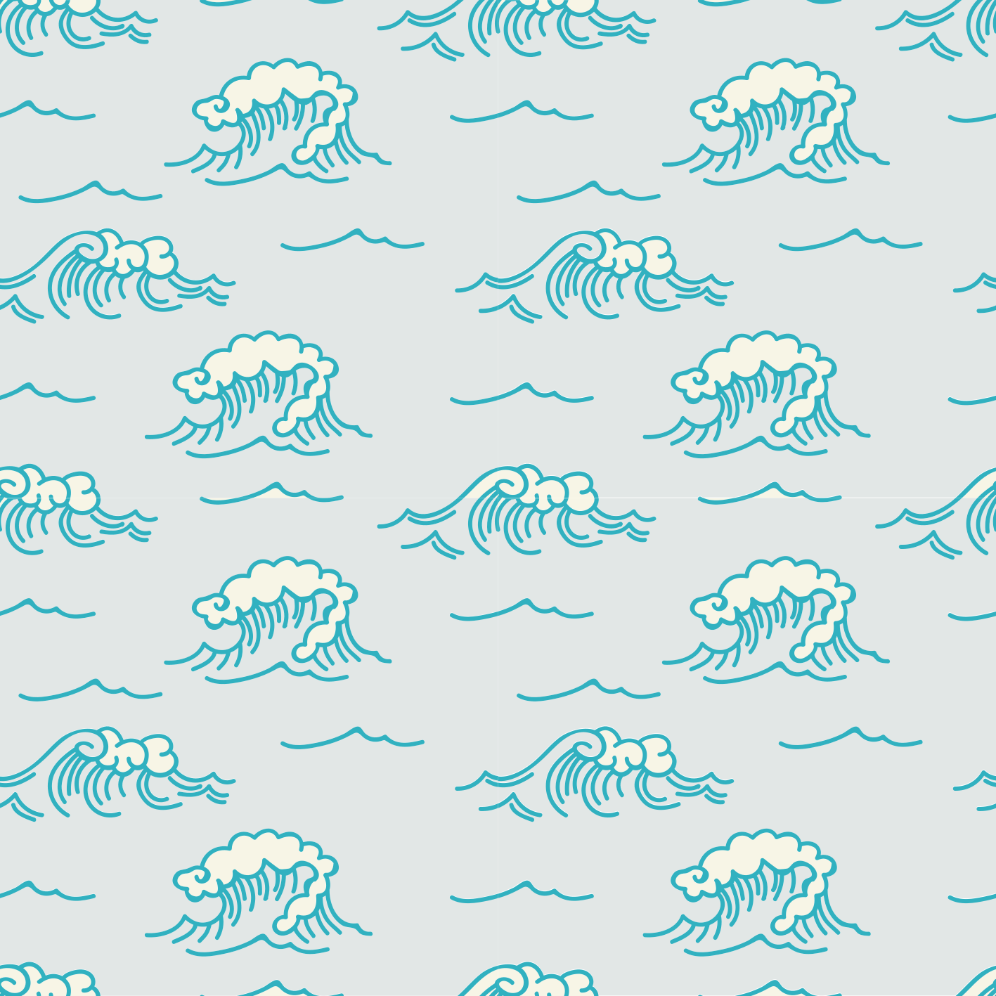 Flower vinyl rug with waves pattern design - TenStickers