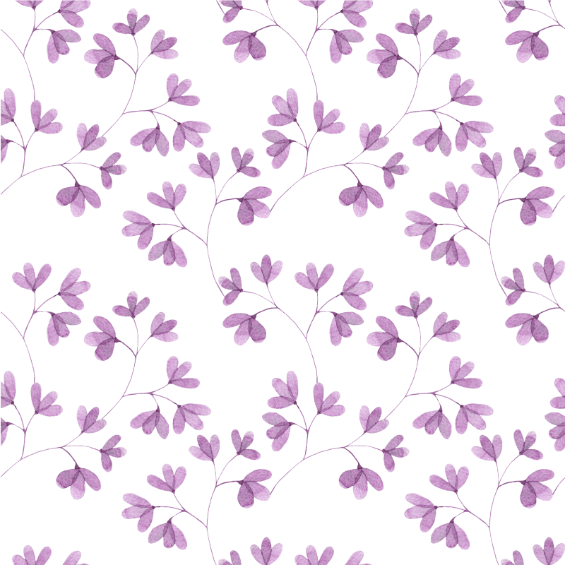 Flower vinyl rug purple floral design - TenStickers