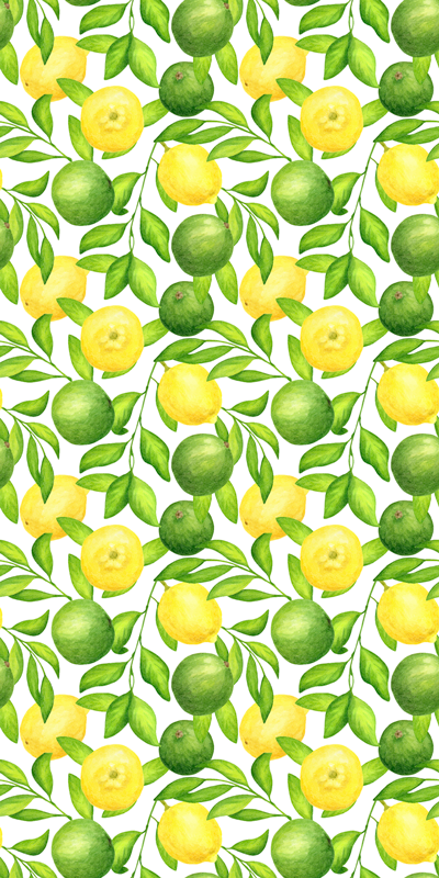 Flower vinyl rug in lemon and lime design - TenStickers