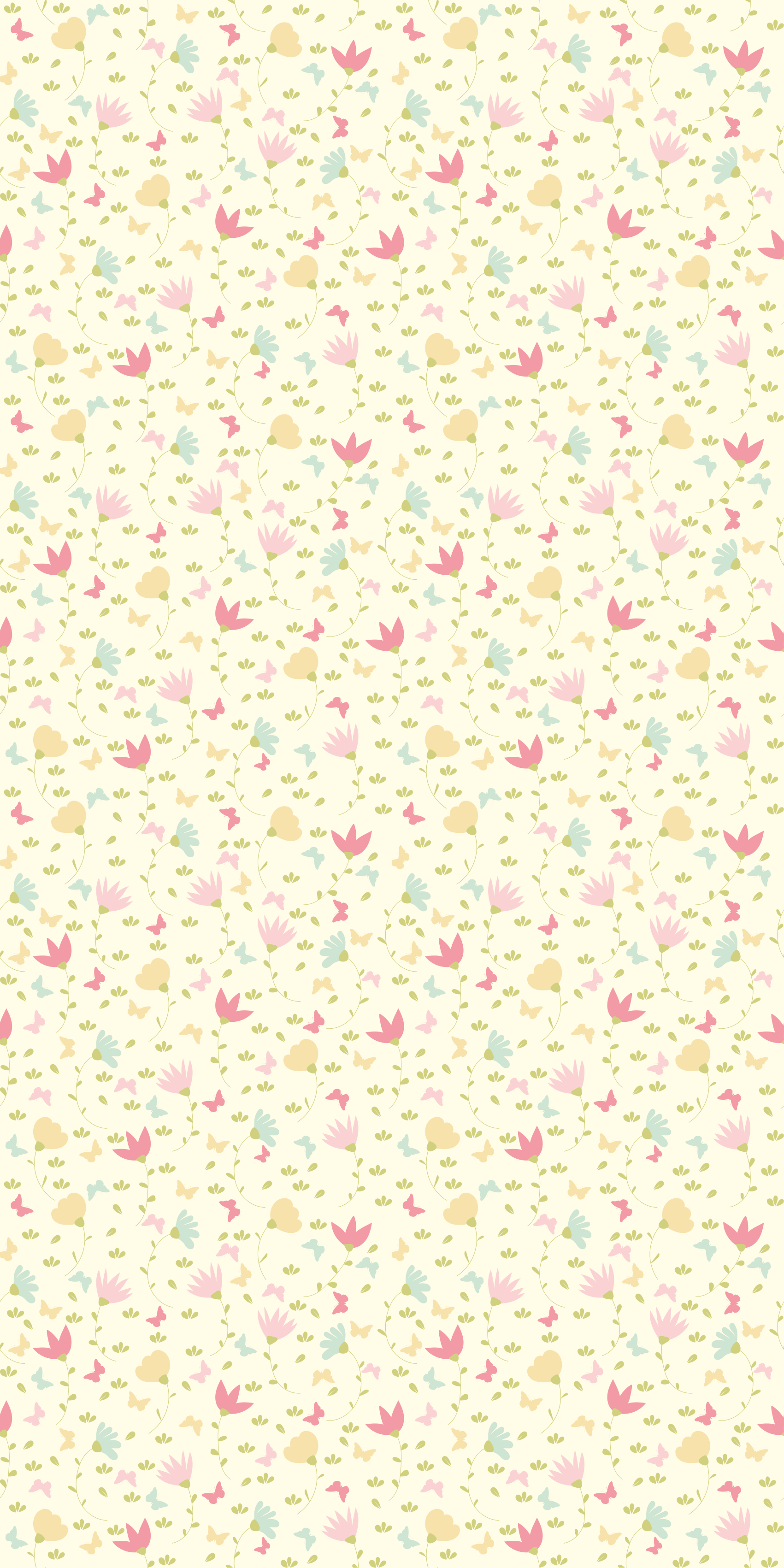 Flower vinyl rug with blossoms and butterflies - TenStickers