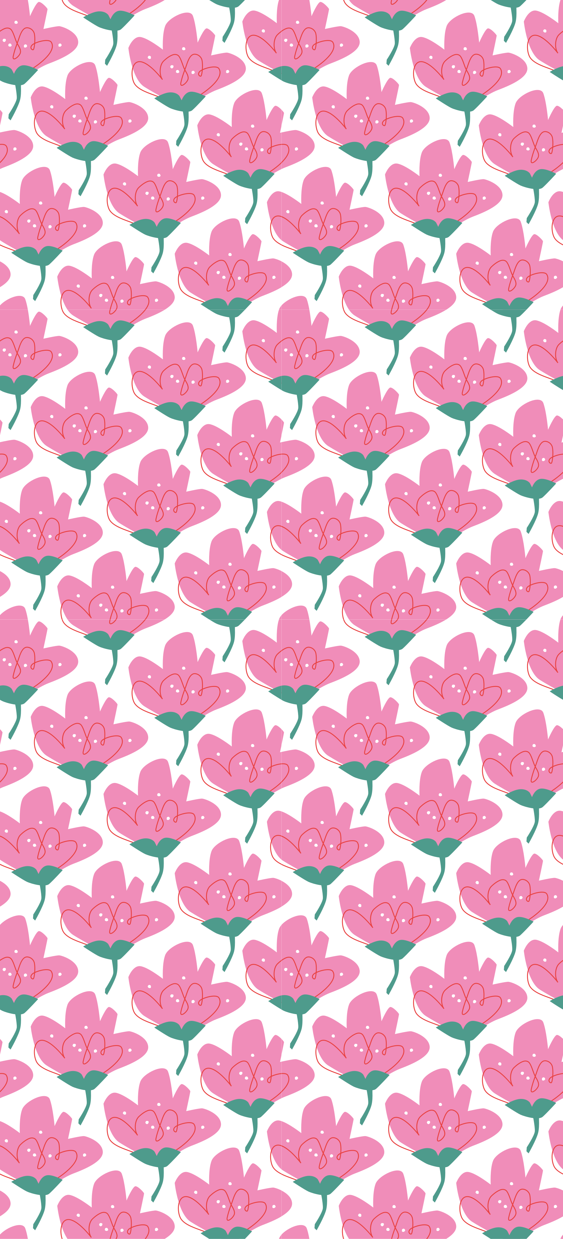 Pink flowers flower vinyl rug - TenStickers