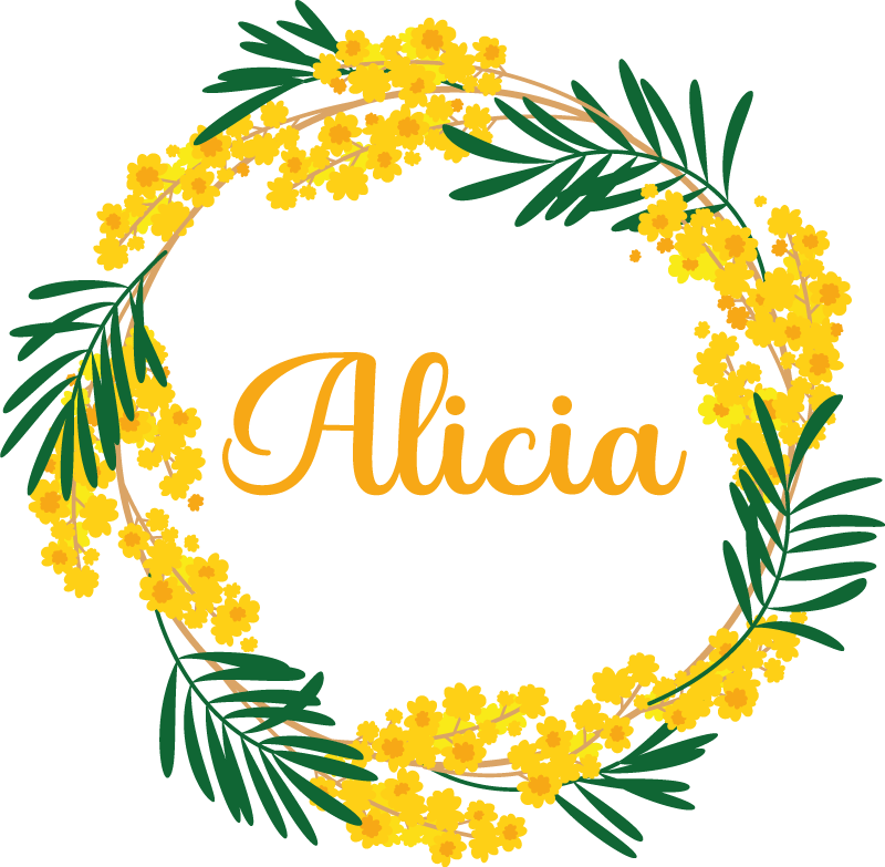 Flower vinyl rug mimosa rounded adhesive - TenStickers