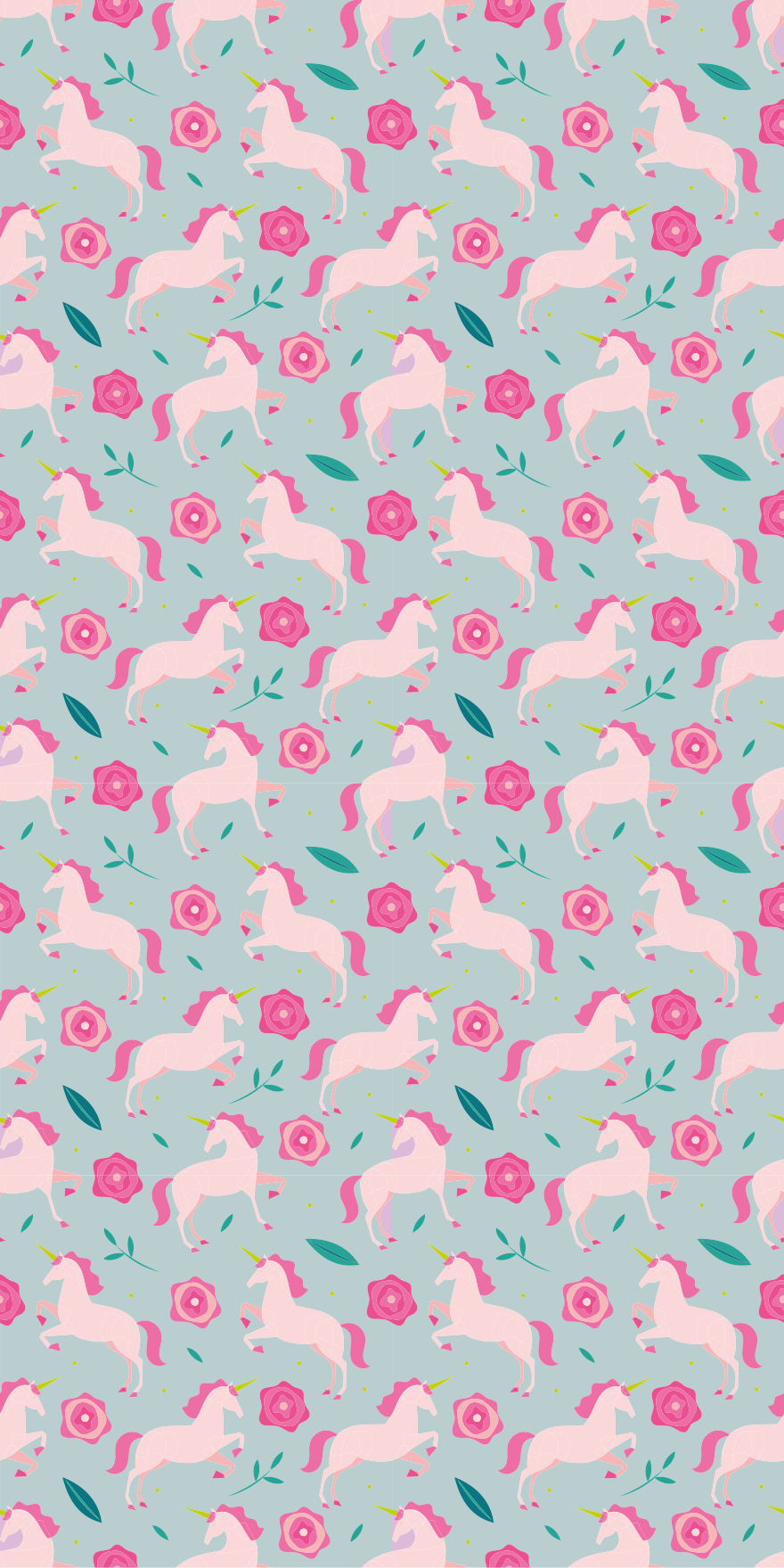 Flower unicorn pattern flower vinyl rug - TenStickers