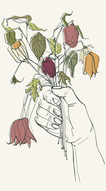 Flower vinyl rug handheld blossoms - TenStickers