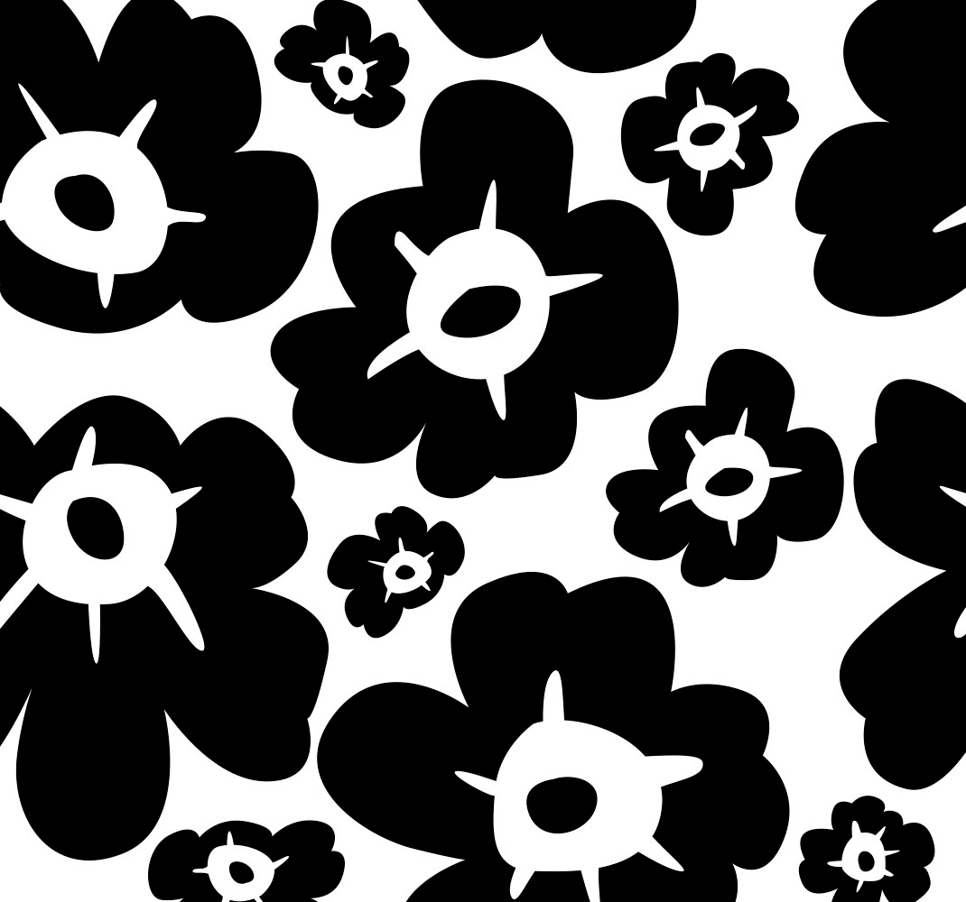 Black poppy bedroom vinyl rug - TenStickers