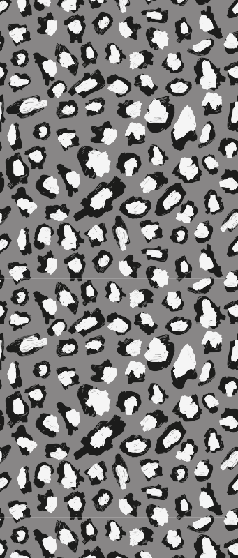 Animal print vinyl rug in gray and white leopard - TenStickers