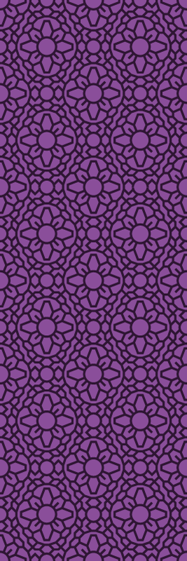 Geometric vinyl rug with purple circular flowers - TenStickers