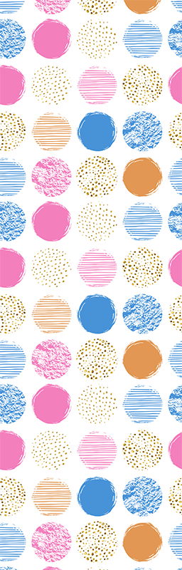 Geometric vinyl rug with multicolored dot pattern - TenStickers