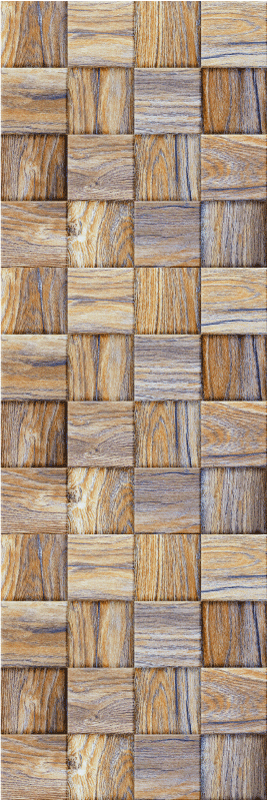 Geometric vinyl rug in 80's wood look mosaic - TenStickers