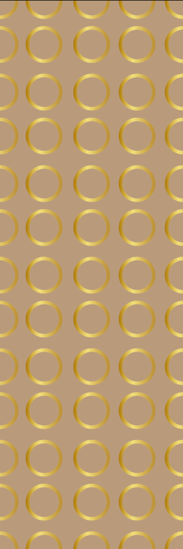 Geometric vinyl rug with golden circle pattern - TenStickers