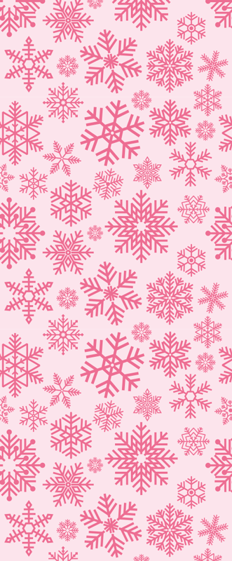 Christmas vinyl rug pink snowflakes pattern - TenStickers