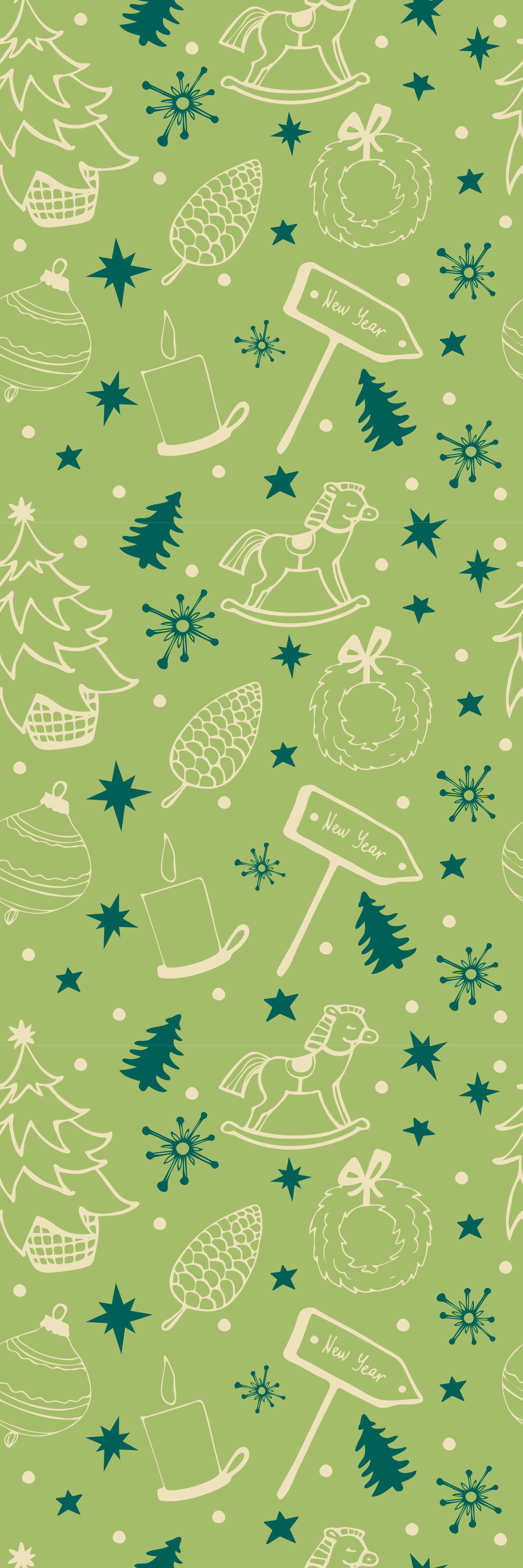 Christmas vinyl rug with festive green backdrop - TenStickers