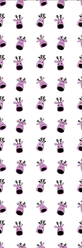 Christmas vinyl rug with pink deer pattern - TenStickers