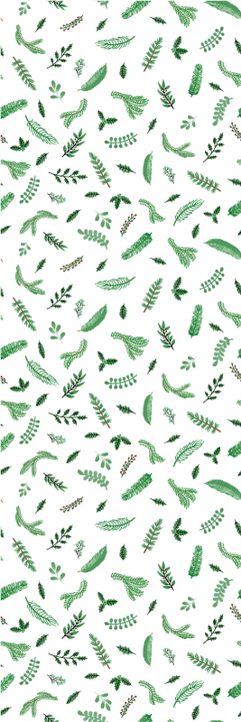 Christmas vinyl rug leaves pattern holiday decor - TenStickers