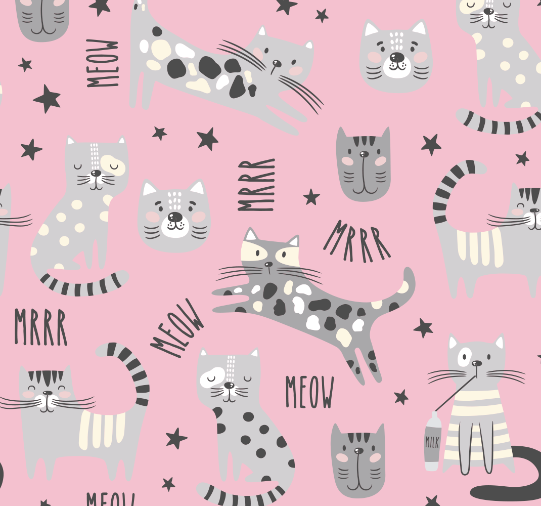 Bedroom vinyl rug for trendy cats - TenStickers