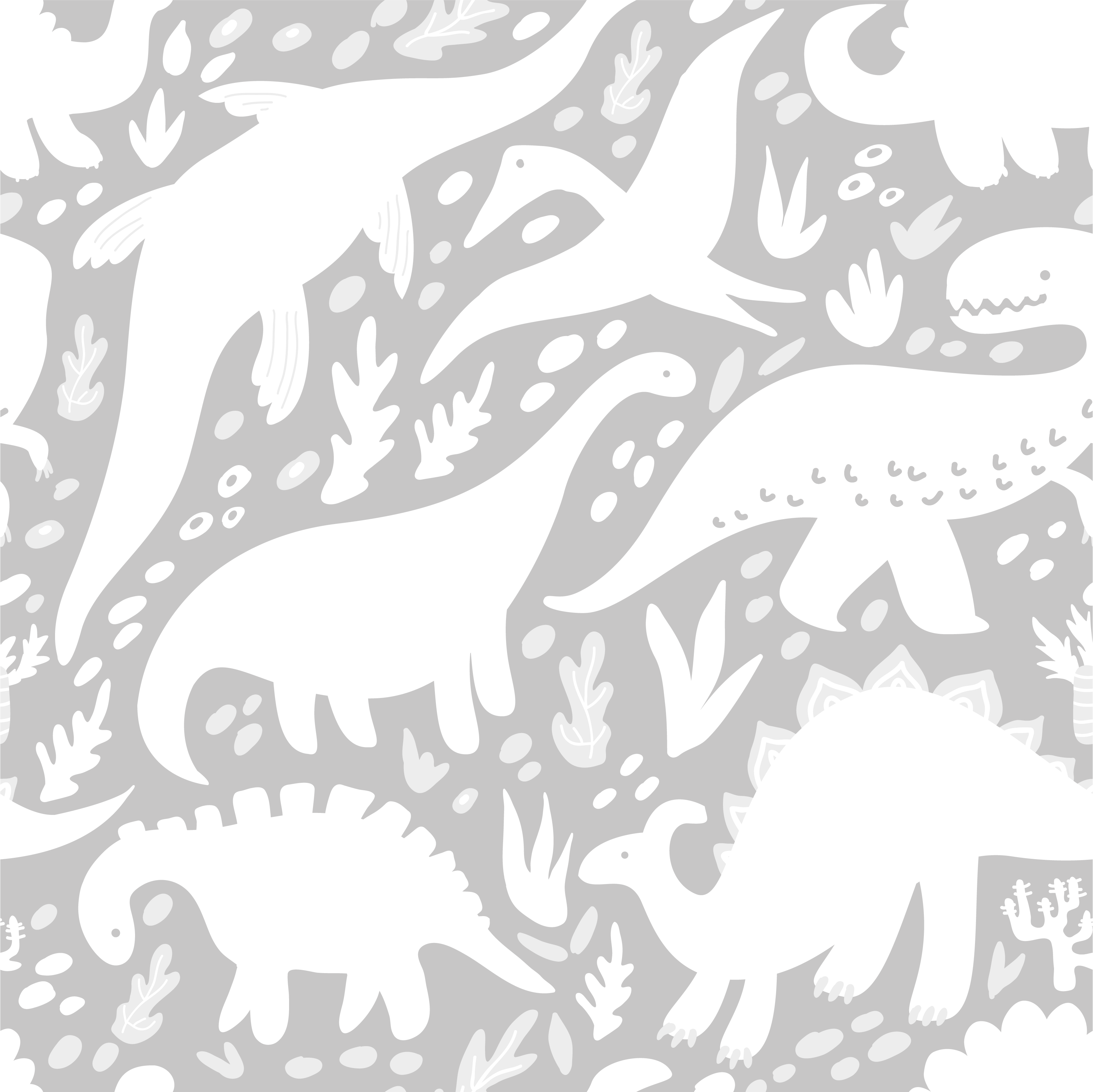 Dinosaur white pattern bedroom vinyl rug - TenStickers
