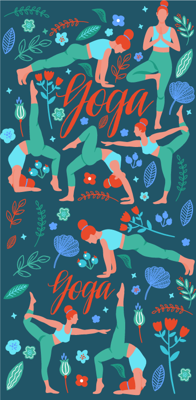 Bedroom vinyl rug for a woman doing yoga - TenStickers