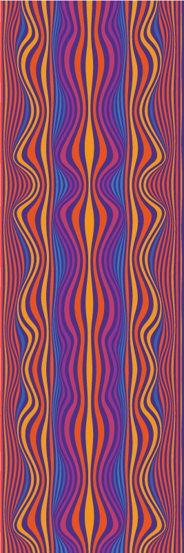 Psychedelic groovy lines bedroom vinyl rug - TenStickers