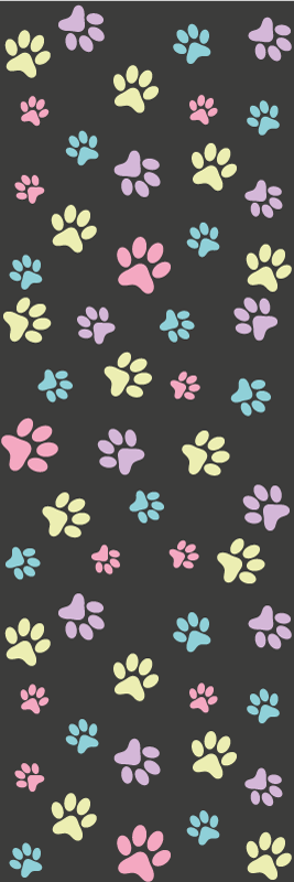 Amazing colorful dog paws bedroom vinyl rug - TenStickers