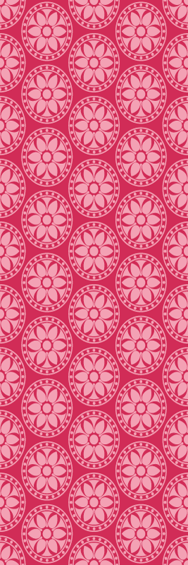 Bedroom vinyl rug in pink korean circles - TenStickers