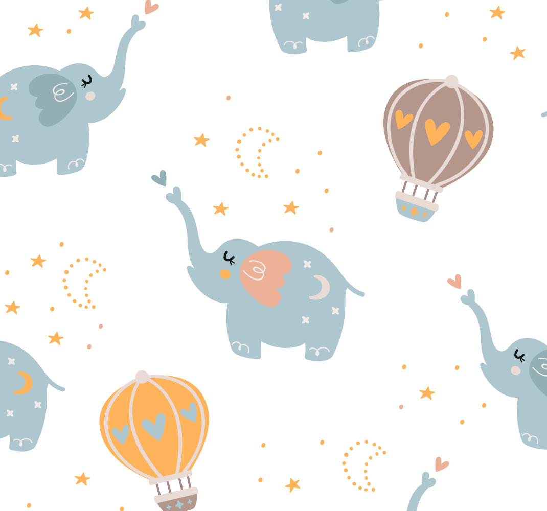 Cute elephants for kids bedroom vinyl rug - TenStickers