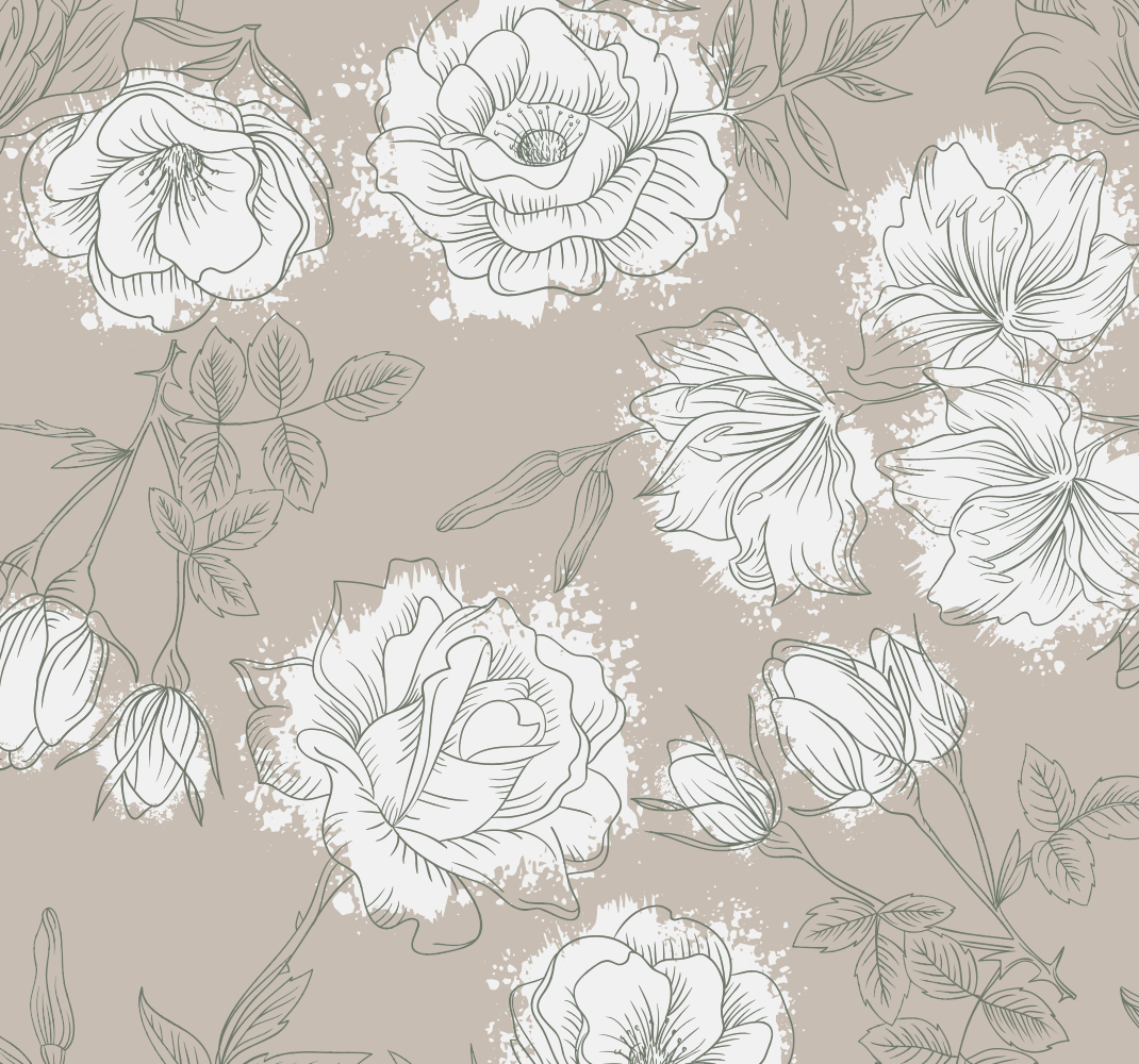 Bedroom vinyl rug with vintage style peonies - TenStickers