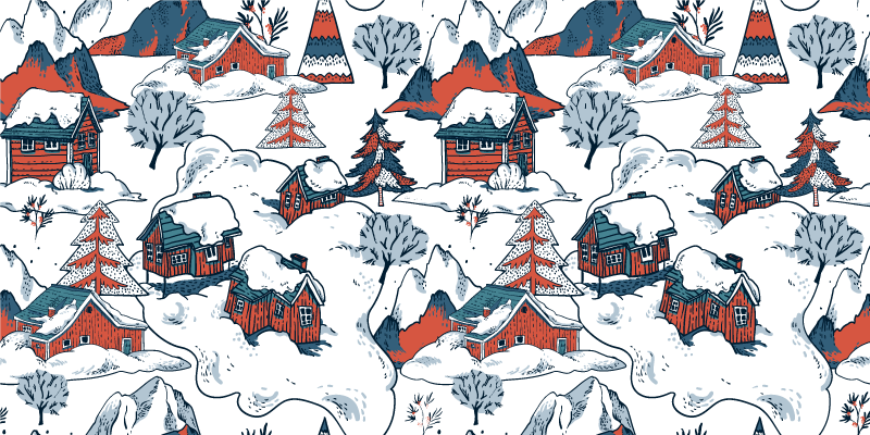 Nature vinyl rug polish mountains design - TenStickers