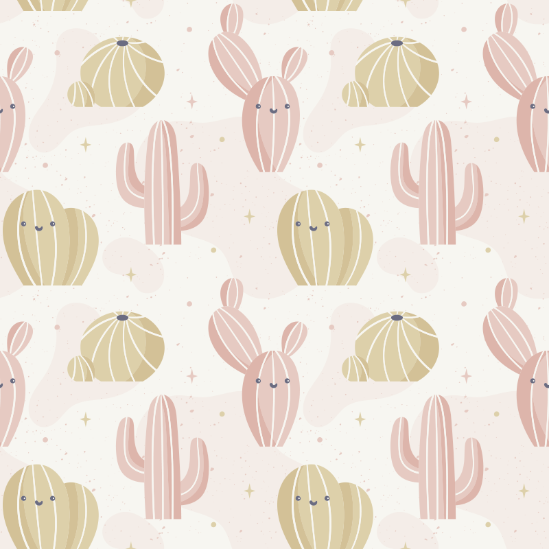 Nature vinyl rug with adorable cactus design - TenStickers