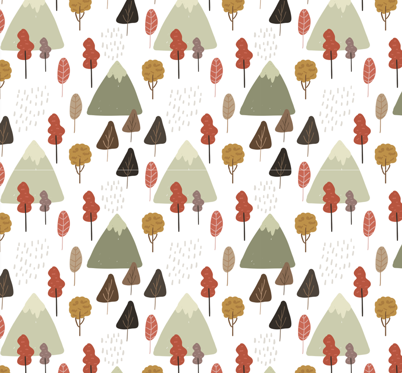 Nature vinyl rug with playful tree designs - TenStickers