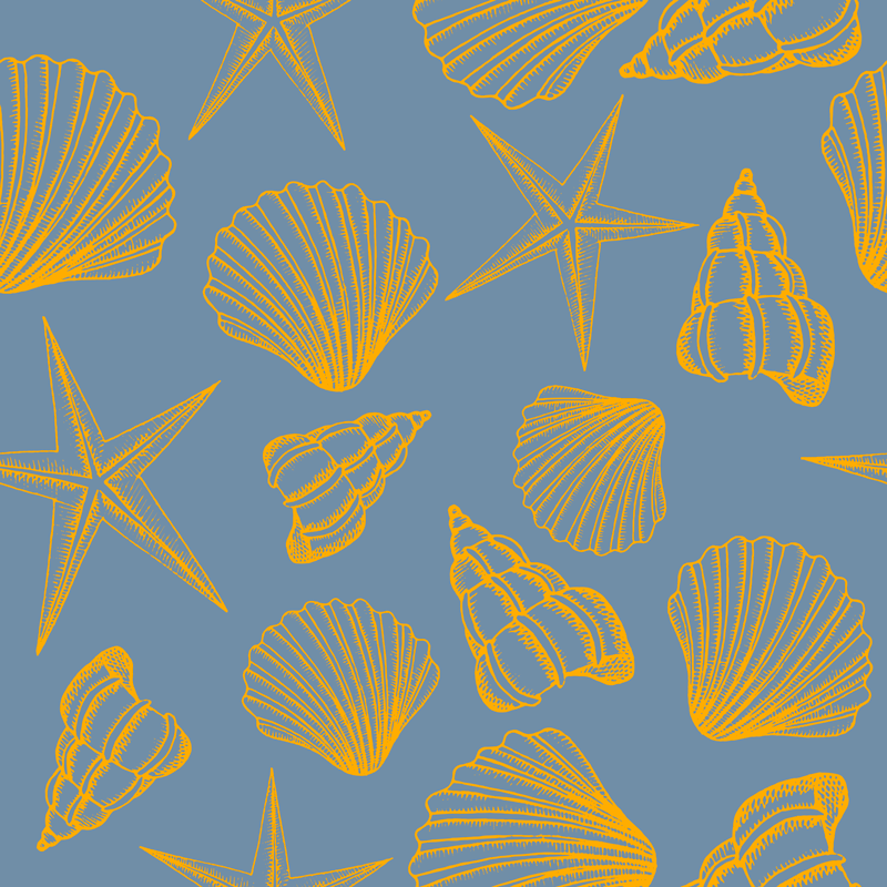 Nature vinyl rug seashells and stars - TenStickers